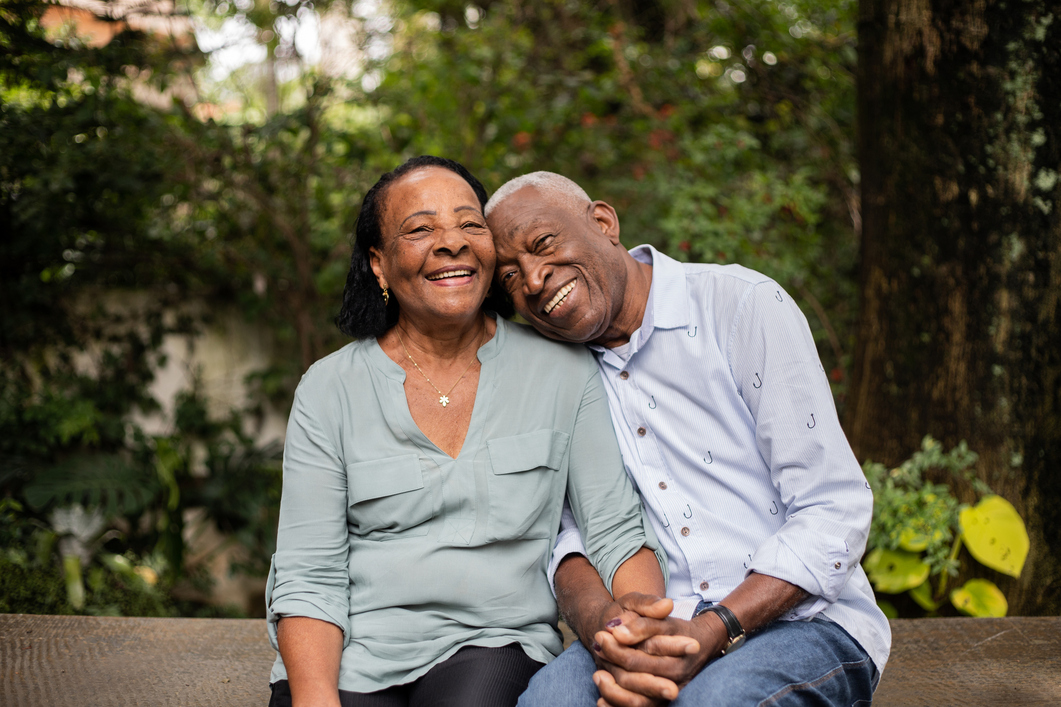 Happy senior couple outdoors